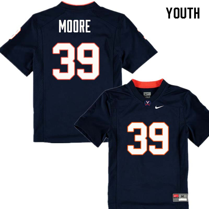 Youth #39 Chris Moore Virginia Cavaliers College Football Jerseys Sale-Navy - Click Image to Close